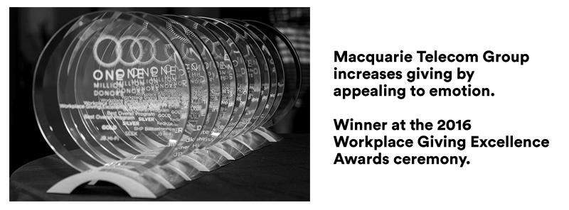 Winner Macquarie Telecom Group at the 2016 Workplace Giving Excellence Awards ceremony image
